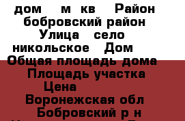 дом 90 м .кв. › Район ­ бобровский район › Улица ­ село 2- никольское › Дом ­ 11 › Общая площадь дома ­ 90 › Площадь участка ­ 37 › Цена ­ 1 000 000 - Воронежская обл., Бобровский р-н Недвижимость » Дома, коттеджи, дачи продажа   . Воронежская обл.